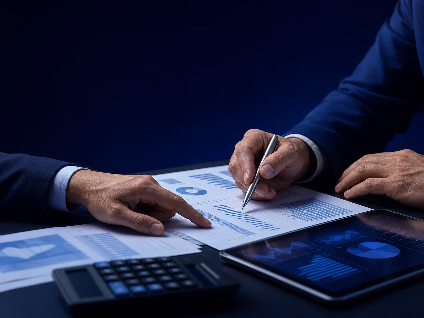 Profissionais analisando indicadores financeiros e planejando decisões tributárias